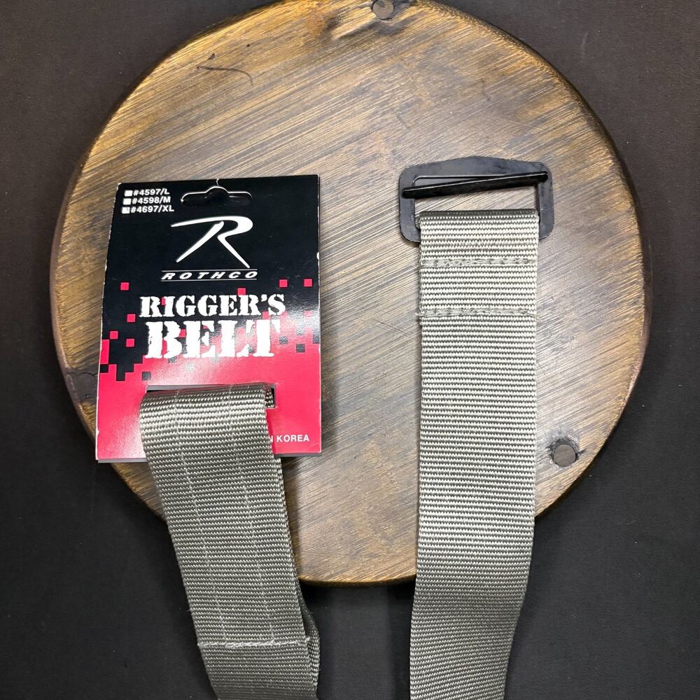 Rothco Heavy Duty Nylon BDU Belt Size XL Riggers Belt Hook & loop Grey Nylon Web
